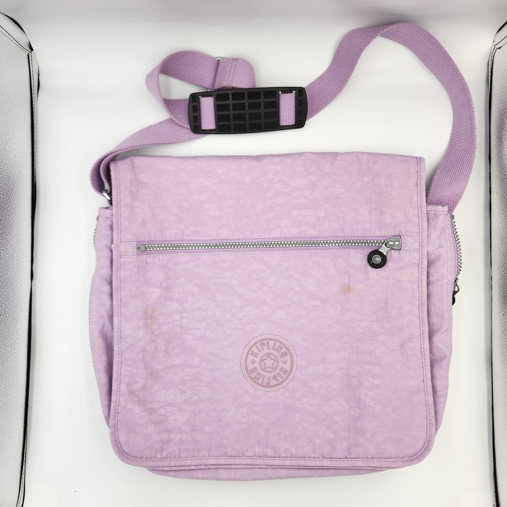 Kipling Madhouse Messenger Bag Lavender 16" x 12" Crossbody‎ Expandable Laptop